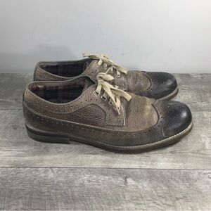 Bed Stu Beacon Distressed Brown Leather Men’s Wingtips Oxfords Shoes Size 10.5